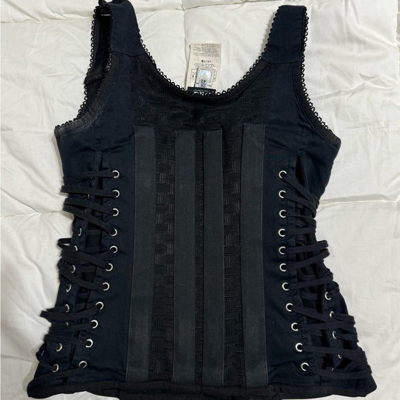 SS2004 Dolce & Gabbana D&G Vintage Black Bondage Strap Bustier Top - Picture 4 of 4